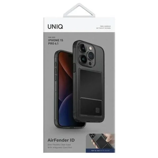 Cover Iphone 15 Pro Air Fender Uniq - Smoked (Grey Tinted)